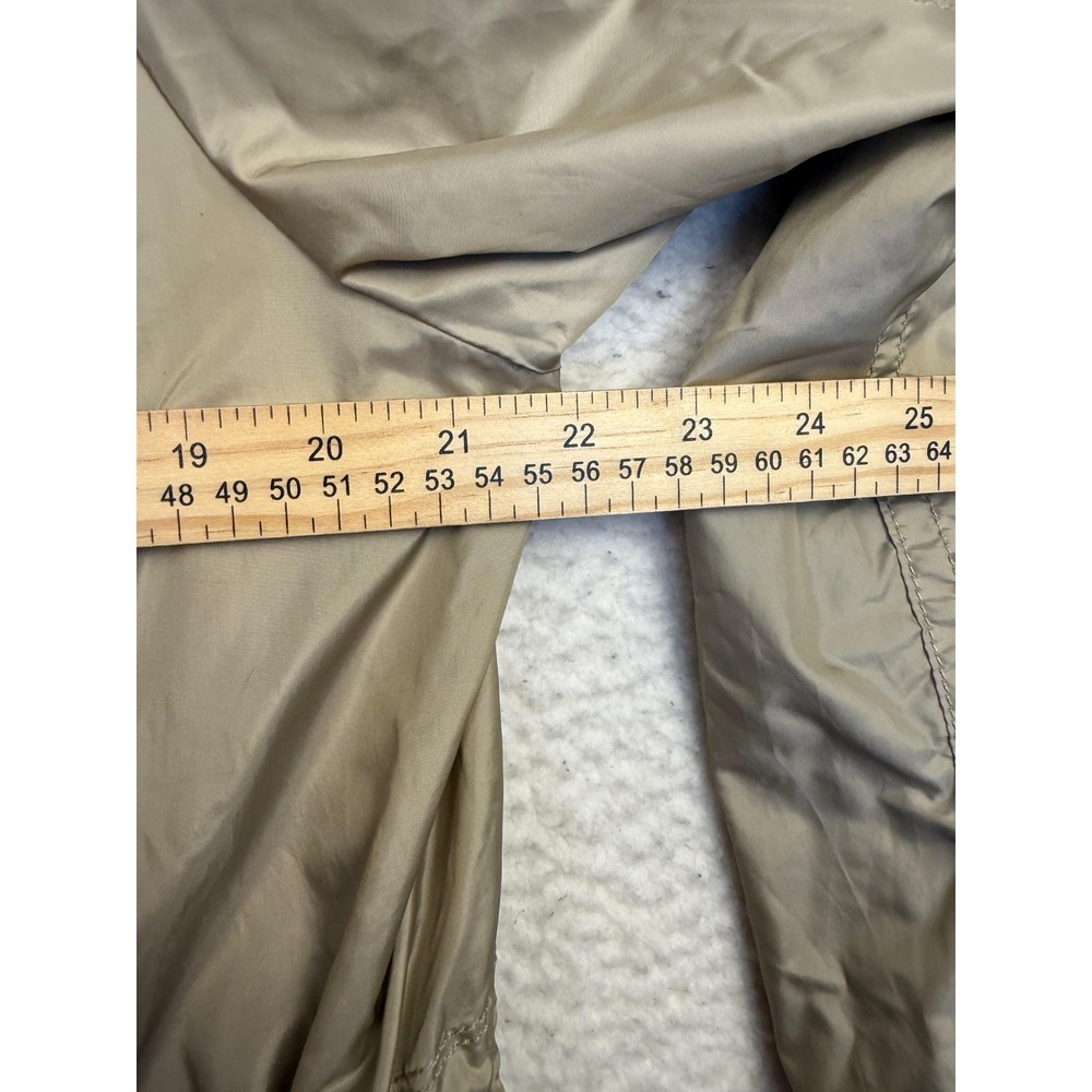 Coach Rain Coat Womens Large Beige Mid Length Zip Jacket Drawstring Pockets - Picture 9 of 10